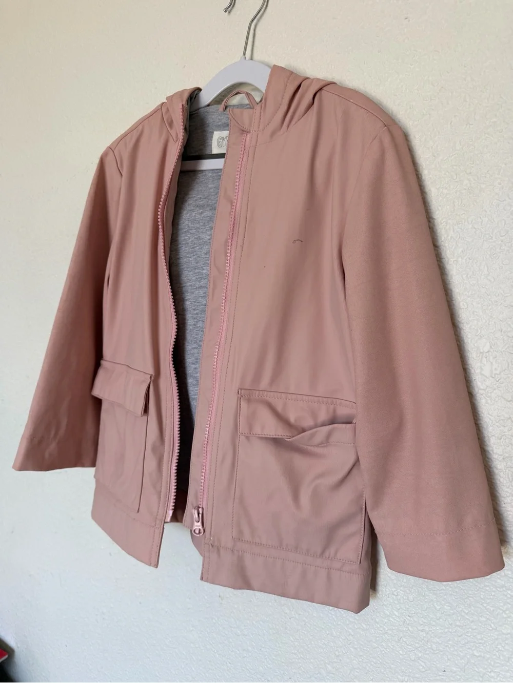 Gymboree Girls' Dusty Rose Hooded Zip Jacket side 5/6